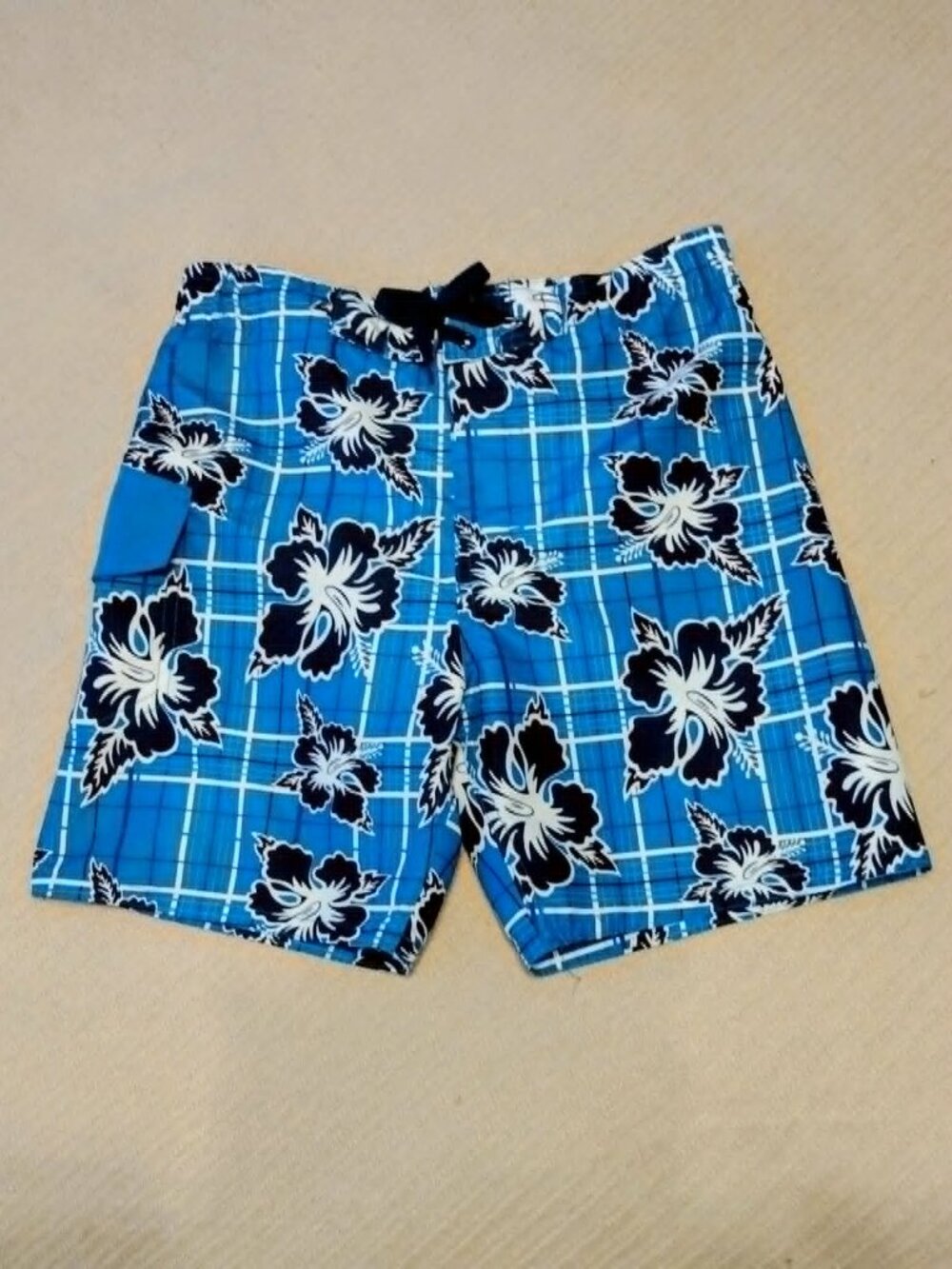 Bugle Boy Lined Swim Trunks Hawaiian Size S(8) Excellent Condition!